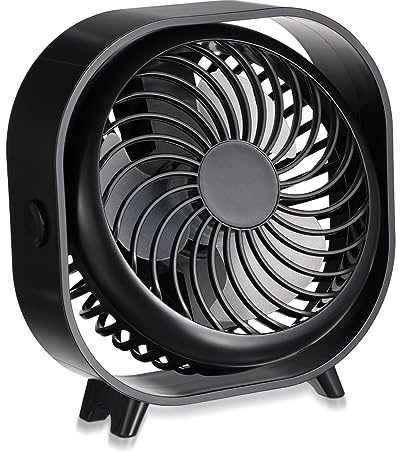 HOLIDYOYO Ventilador de Mesa Portátil Recargable USB Mini Silencioso con Base Estable para Oficina Hogar Estudiantes Batería