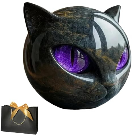 Escultura De Gato Negro En Piedra, Cristales Tallados A Mano Y Piedras Curativas Talladas Para Decorar El Hogar, Bonitos Regalos Decorativos Con Piedras Preciosas Para Amantes De Los Gatos (E)