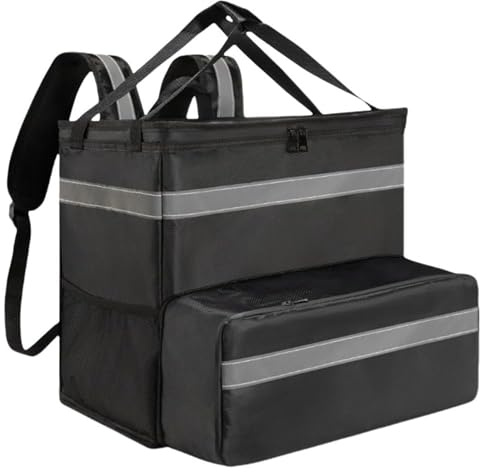 ERRORY Alluminio Spume Isolato Pizza Carrier Zaino Cinghia Petto Scomparti Modificabili per Corrieri Estensibile Food Delivery Pack