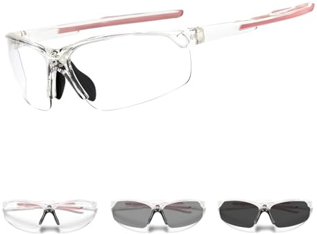 Suertree Selbsttönend Fahrradbrille Photochromatische Sportsonnenbrille Herren Damen Transprante Gläser Klar Radsport Radfahren MTB
