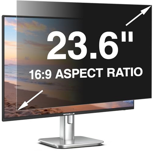 Pozlle Blickschutzfolie für 23.6 Zoll 16:9 (52.2 x 29.4 cm) Monitor | Blaulichtfilter, Blendschutz, Abnehmbar Sichtschutzfolie für PC Computermonitore, Blickschutzfilter für Büro
