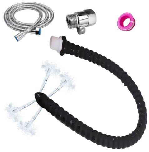 Duschen und Klistiere Set 4 Loch Sprayer，Flexibler Einlaufschlauch Silikon Komfortable Düse Einlaufaufsatz für Frauen und Männer 50cm + 150cm Schlauch,mit Regler