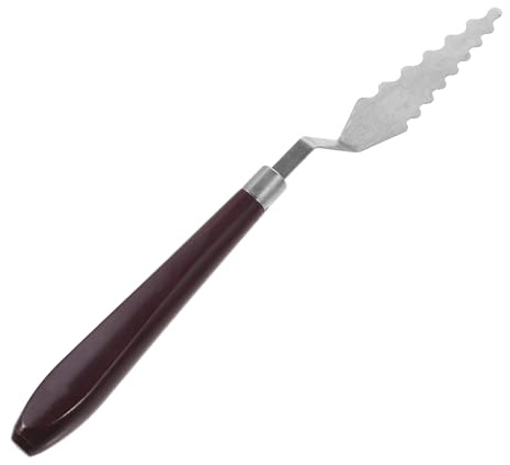 Milisten Espátula de Metal para Pintura al Óleo Mango de Madera, Herramienta Multiusos para Artistas, Adecuado para Lienzo y Técnicas de Mezcla de Pigmentos
