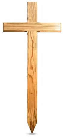 LIGNORIA Grabkreuz 155 cm groß aus Holz – original Friedhofsgröße – handgefertigt in Deutschland – hochwertiges Holzkreuz für Grab und Gedenkstätte – wetterfest und langlebig