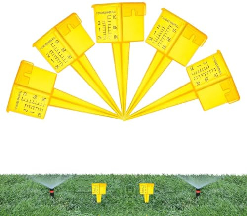 Quniwokid Pluviometro Monitor accurato e di Facile Lettura | Strumenti per la misurazione della pioggia esterna da 5 pezzi per , Prato, Aiuola, Campo da Golf, Serra, Giardiniere e