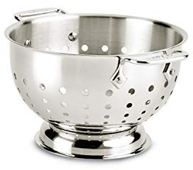 All-Clad 5603C Stainless Steel Dishwasher Safe Colander Kitchen Accessory, 3-Quart, Silver