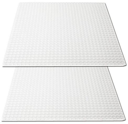 Katara 1672 Set of 2 Square Base Plates, Compatible with Lego, Sluban, Papimax, Q-Bricks, 32*32 Studs - Transparent
