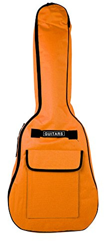 Bray Full Size Tiger Orange Guitar Cover Case Padded Gigbag For Any Acoustic, Electric, Bass And Classical Guitar With Carry Handle & Shoulder Straps (Max. 41)