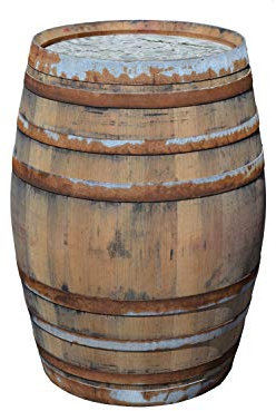 Temesso Barril de Lluvia sin Tapa de 225 litros, barrica rústica como depósito para el Agua de Lluvia (Barril Abierto sin Tapa)