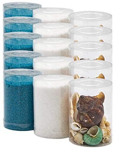 Dekovita 2kg Sabbia Decorativa con Conchiglie Set Granulata Colorata 1-4mm Bianca Turchese