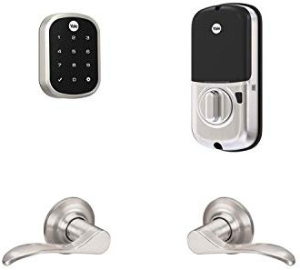 Yale Security B-YRD256-ZW-NW-619 Yale Assure Lock SL with Z-Wave with Norwood Lever - Works with Ring Alarm, Smartthings, and Wink Smart Touchscreen Deadbolt with Matching, Satin Nickel