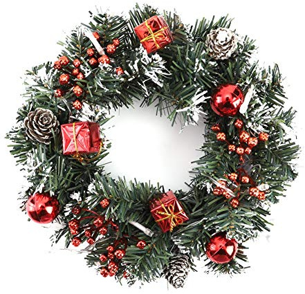 Ghirlanda porta d'ingresso di Natale, ghirlanda di Natale porta finestra appeso a parete ornamenti ghirlanda ideale per la decorazione interna ed esterna