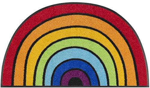 wash+dry Fußmatte, Round Rainbow 50x85 cm, innen und außen, waschbar