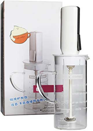 LTLWSH Milk frother Electric Foamer Coffee Foam Maker Milk Shake Mixer Battery Operated Latte Cappuccino Frothing Pitcher 300ml Coffee frother Whisk Machine Milk frother jug Cup
