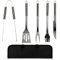 Aktive 52981 - Utensili per barbecue | La valigetta per barbecue include 5 pezzi: spazzola da cucina, pinze per barbecue, spatola per barbecue, forchetta e coltello | Materiale in acciaio inox