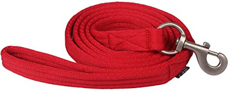 QHP Führstrick Führleine Anbindeleine weiches Material Karabinerhaken 2m (Leuchtend rot)