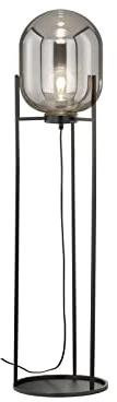 Fischer & Honsel Kleine Stehlampe REGI Tripod mit Rauchglas - Bodenleuchte innen 110cm