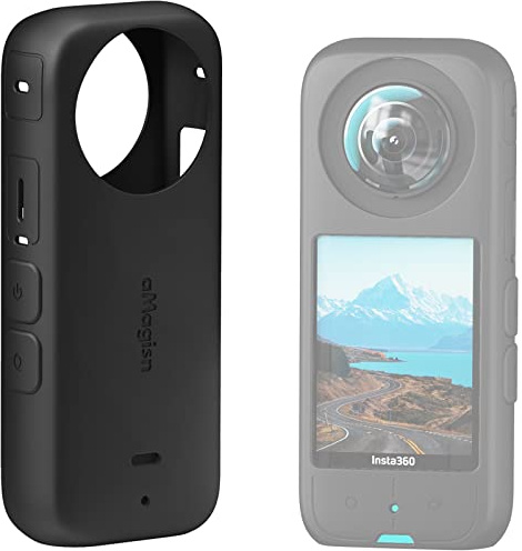 Honbobo Estuche Protector Estuche de Silicona Cubierta de Silicona Protector Accesorios Compatible con Insta360 X3 (Black)