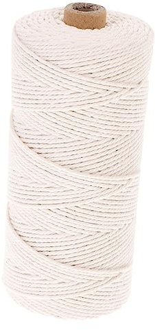 NUOBESTY Spago Da Cucina in Cotone Beige 1,5 Mm 200 M, Corde Per Alimenti e Legatura Per Fissare Carne e Arazzi Fai Da Te, Corda Resistente Buona Elasticità e Capacità Di Carico