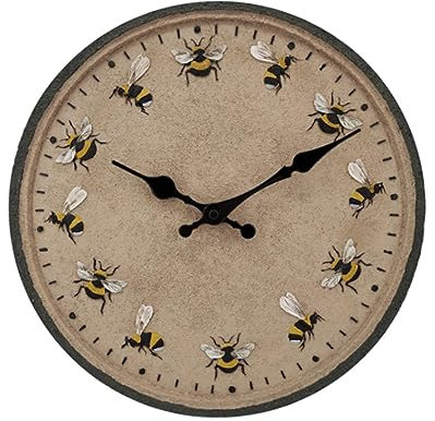 LOVIVER Outdoor-Uhr, Wanduhr, staubdicht, rund, elegant, langlebig, Gartenuhr, Hängeuhr für Bar, Salon, Restaurant, Hinterhof-Dekoration