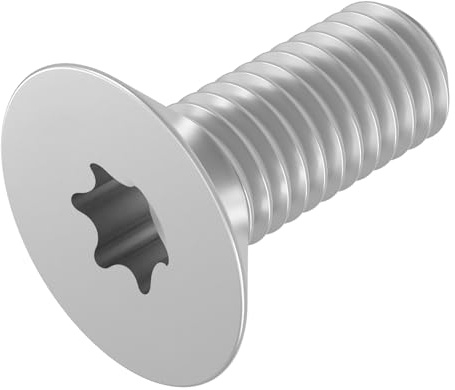 SECCARO Tornillo avellanado M2 x 5 mm, acero inoxidable V2A, VA A2, ISO 14581, hexágono interior (TX), rosca completa, 20 unidades