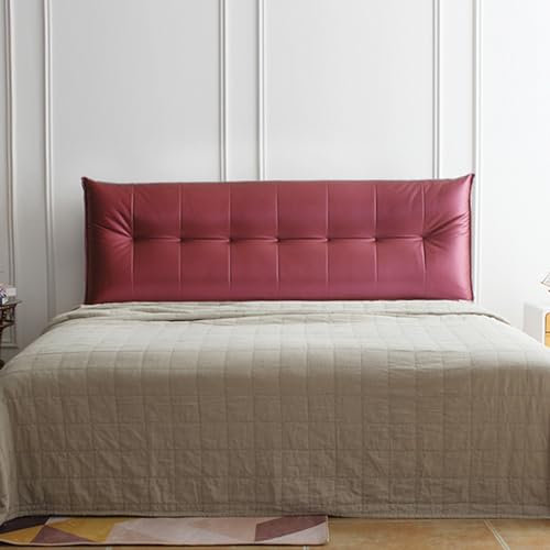 ZZYK Kopfteilkissen Doppelbett Rückenlehne Keil Lesekissen Wandkissen Kunstleder Kissenbrett Lendenwirbelstützpolster Schlafsaal Tagesbett Mit Abnehmbarem Bezug,Rot,No Bedside 59