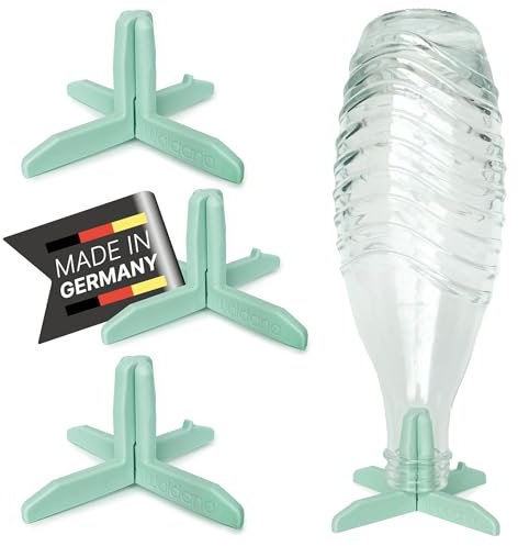 Waldana© Abtropfgestell für Flaschen (4 STK.) passend für SodaStream Glaskaraffe I Eingetragenes Design I Bio-Kunststoff Trinkflaschen Babyflaschen Trocken Gestell
