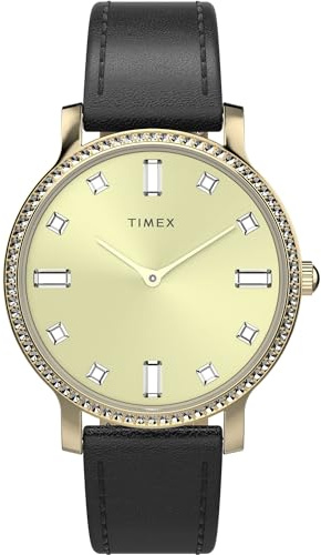 Timex Women's Transcend 34mm Leather Strap Watch