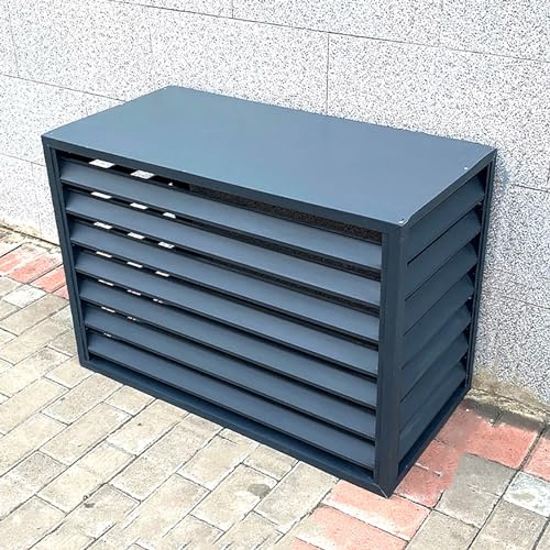 GMBAYUE Aluminium Klimaanlage Abdeckung, Klimaanlagen-Schutzabdeckung für Außengeräte, Sichtschutz Zäune, Geeignet für Innenhöfe, Garden und Außenbereich (Color : Grau, Size : 2-3P)