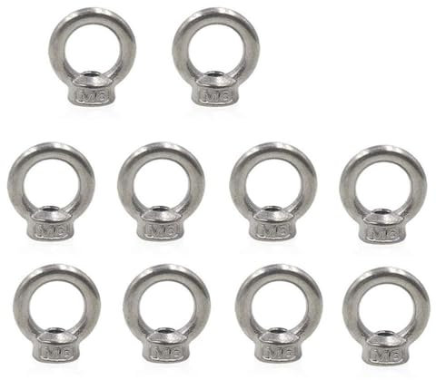 LLXTJJY Standard-Ösenmutter Hebeösenmuttern/Schraubring, Ringschraubenring, Hakenmutter, Schrauben M6, M8, M10, Edelstahl 304