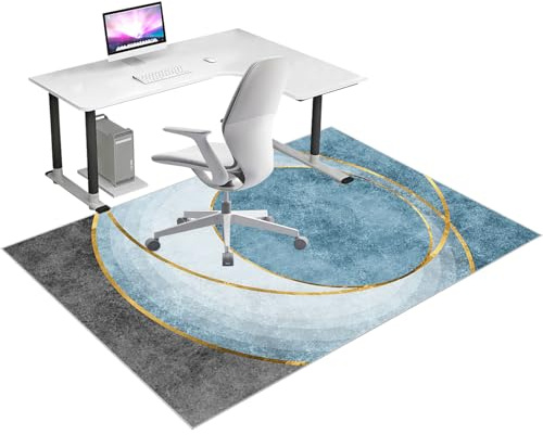 Bodenschutzmatte Bürostuhl Teppich für Hartböden, 150 x 180 cm Schreibtischstuhl Unterlage, Gaming Schutzmatten, Computerstuhl Teppiche, Teppich Bürostuhl geeignet für Laminat, Parkett, Fliesen