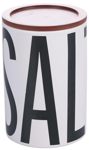 Villa d'Este Home Tivoli Barattolo sale in ceramica 750 ml, coperchio in bambù, Bigismore
