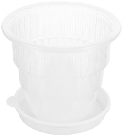Happyyami Maceta De Control De Raíces Pequeña para Orquídeas Transpirable con Bandeja Macetas De Plástico para Jardinera Ventilada para Exteriores