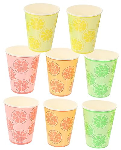 minkissy 8pcs Lemon Paper Cup Disposable Cups for Boys and Girls in Assorted Designs for Smoothie Accessory