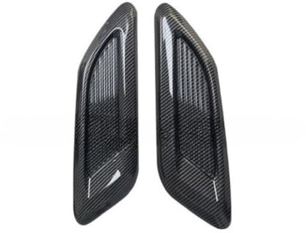 MJXTSUTH Auto Hauben-Lufthutzen-Abdeckung für Mazda CX-3 2018-2025,Luftstrom-Einlassabdeckung Motorhauben Entlüftungsaufkleber Dekorative Zubehör,A4-Side air Vents Carbon Fiber