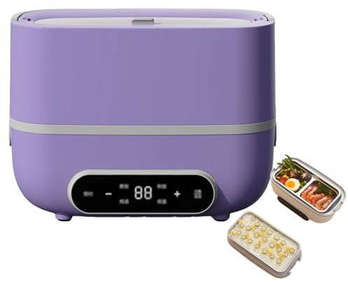 Fiambrera Eléctrica Portátil, Fiambrera De Doble Capa De 200 W, Termo Comida Caliente Olla De Vapor De Arroz Pequeña, Fiambrera Aislada Autocalentable para Calentar Alimentos Multifuncional B