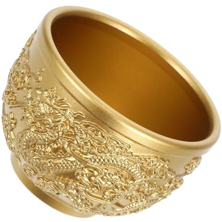 CHILDWEET Messing-schnapsglas Im Vintage-stil Schatzbecken Buddhistische Opferschale Chinesische Teetasse Mit Gravur Mini-trinkglas Für Tee Und Espresso Wasseropferbecher Für Dekoration