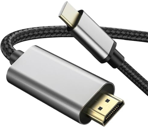 Cavo USB C a HDMI 6ft 4K per monitor, adattatore HDMI a USB C Hub per MAC Surface, convertitore da USB C a HDMI per iPad Pro, USB C a HDMI Dongle per MacBook air, cavo USB tipo C a HDMI per Chromebook