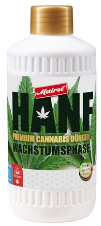 MAIROL Premium Cannabis Dünger Wachstumsphase, Made in Germany, Turbo-Aktiv Flüssigdünger Hanf-Dünger Pflanzendünger Wachstumsdünger, Blüten Bloom Grower (Wachstumsphase (500ml))