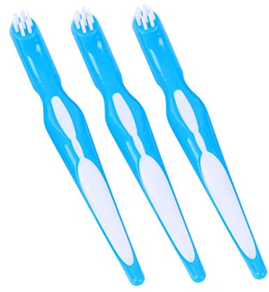 PACKOVE 3pièces Brosse Pour Prothèses Dentaires Double Tête Nettoyage Facile Poignée Antidérapante Portable Pour Usage Domestique