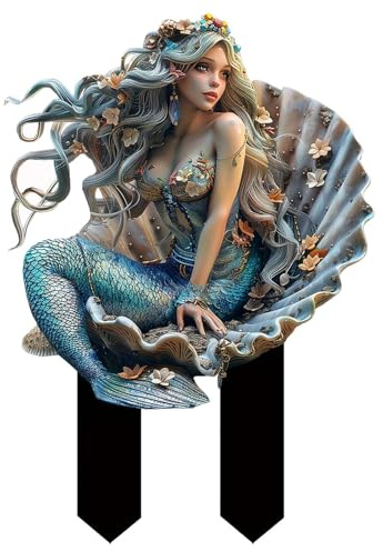 Generisch Gartendeko Gartenstecker Elfe Ornament Magische Fee, Elfen Gartenfiguren für außen, 2D-Acryl Handwerk Landschaftsbau Hof Dekoration Garten Statue Elf Statue Figur Fee Fairy ﻿ (D)