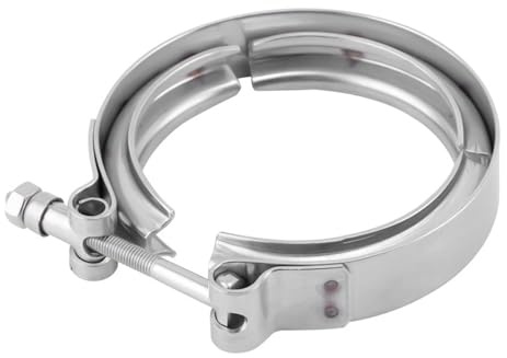3 Exhaust Pipe Clamp, 304 Stainless Steel V Band Flange Clamp Klemme Kit Adjustment Range 76mm / 2.99inch