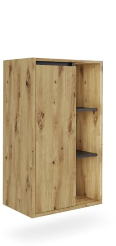 Vicco Midischrank Viola, Artisan/Grau, 50 x 86 cm | mit offenen Regalen, zur Wandmontage geeignet und kombinierbar mit Viola-Serie
