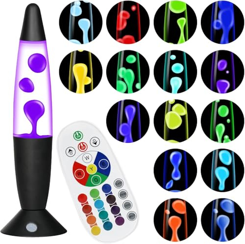 Besight Lavalampe mit 17 Farbwechsel und Fernbedienung, Lavalampen 34cm für Erwachsene, Entspannende Stimmung LED Nachtlicht für Haus Schlafzimmer Büro, Geschenk für Valentinstag Geburtstag