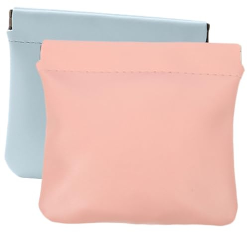 DECOMELODY Mini Borsa Cosmetici in Similpelle 2 Pezzi, Portamonete Compatto e Porta Rossetto Portatile, Per Viaggi, Scuola e Uso Quotidiano Per Ragazze e Studenti