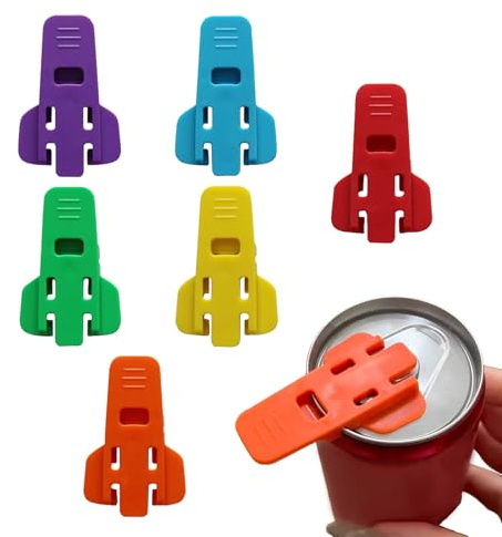 6 cierres de latas, abridor de latas de bebidas, abrelatas manual, abrebotellas, abrelatas para abrir bebidas, abrelatas de bebidas, más fácil para cerveza, refrescos y bebidas