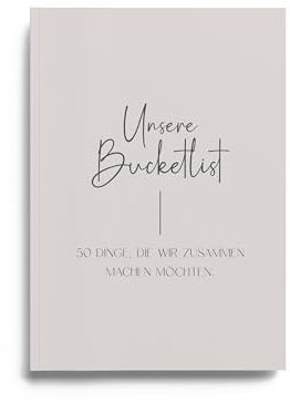 Bucket List Buch für Paare, DIN A5, 52 Seiten, 50 Abenteuer zum Ausfüllen, Softcover mit Fadenheftung
