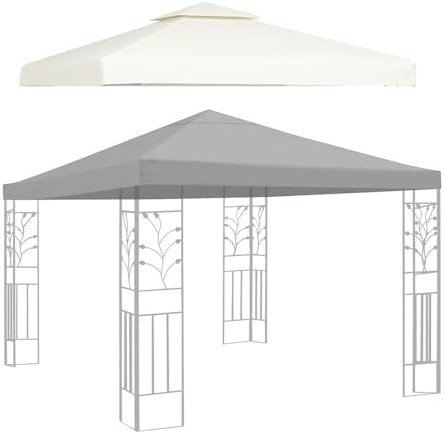 Tettoia di ricambio per ombrellone a 4 stecche, 3 x 3 m, resistente, impermeabile, in tessuto per esterni, patio, giardino e terrazza