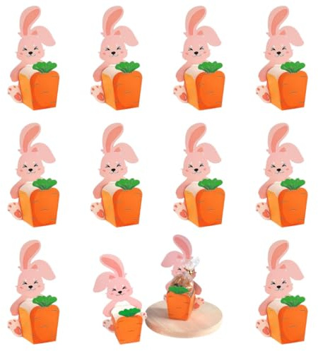 20 Stück Geschenkboxen Ostern,Ostertüten,Osterkörbchen,Osterbeutel zum Befüllen,Ostern Basteln Osternest,für Geschenke Kleine Papiertüten,mit Geschenkbox Osterhasen-SüßIgkeitstüten