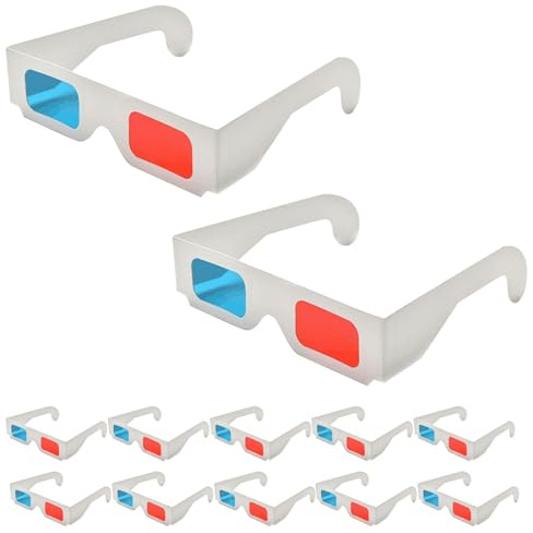 GANAZONO Gafas 3D Rojo Azul de cartón Doble Capa, 50 Gafas para Uso en películas y Juegos 3D, Ideales para